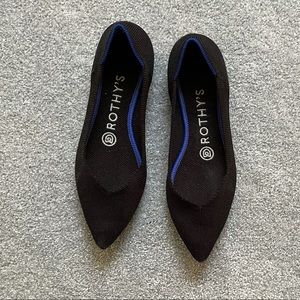 Black pointed toe rothys